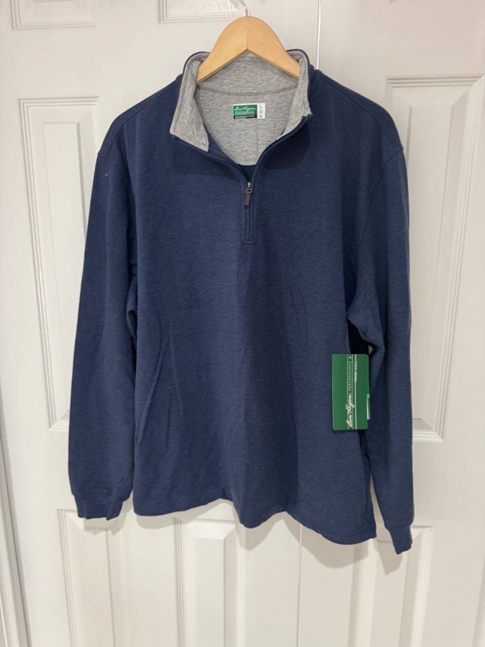 LRG NWT Hogan Men's Navy Zip-Up Pullover with Gray Lining new